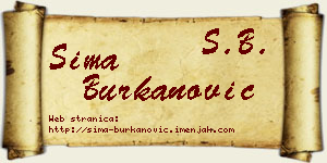 Sima Burkanović vizit kartica